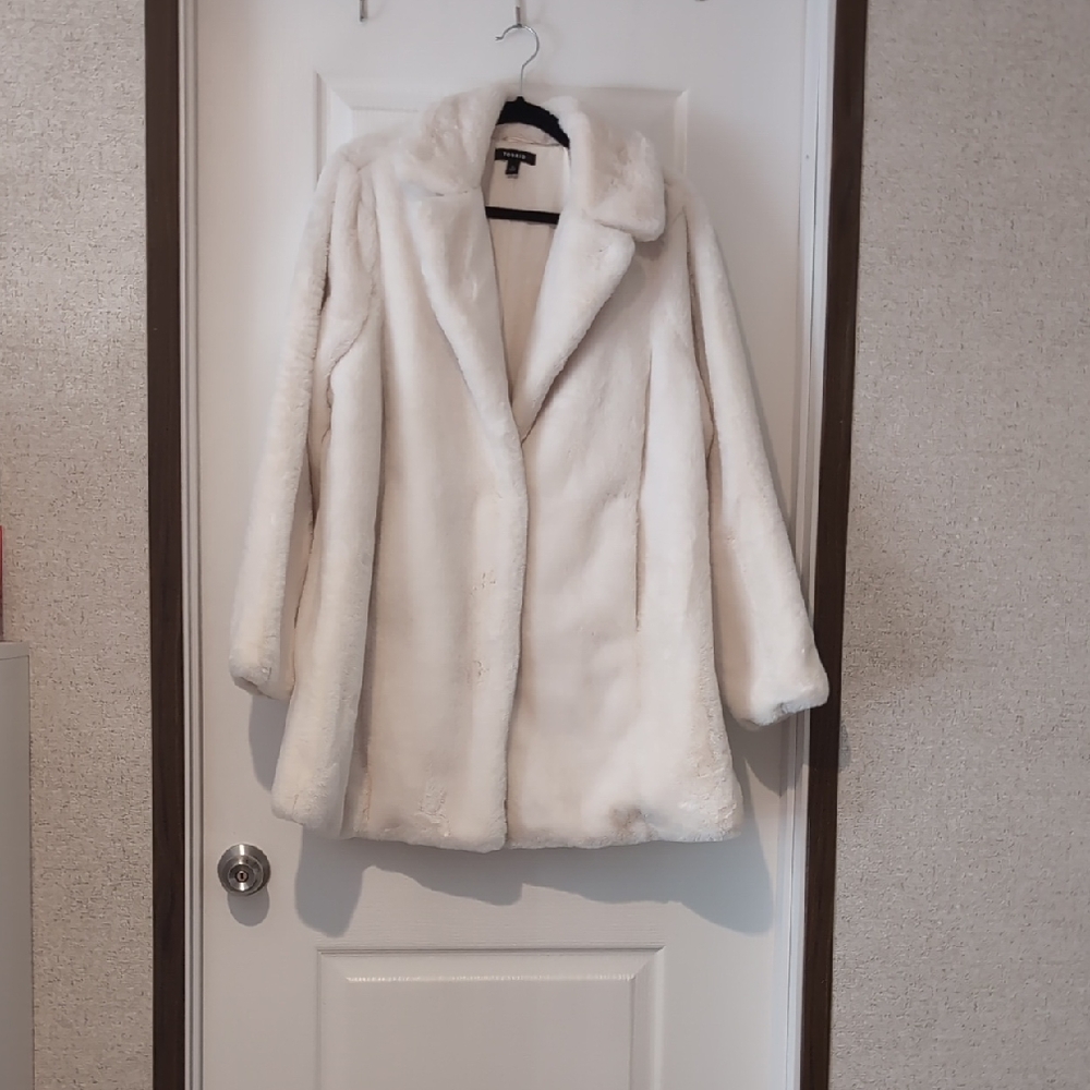 Torrid Faux Fur Car Length Coat, Size 12